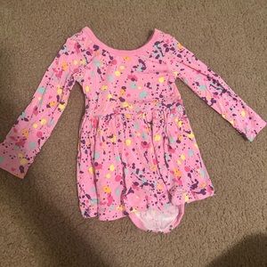 Little sleepies pink paint splatter 3-6 months
